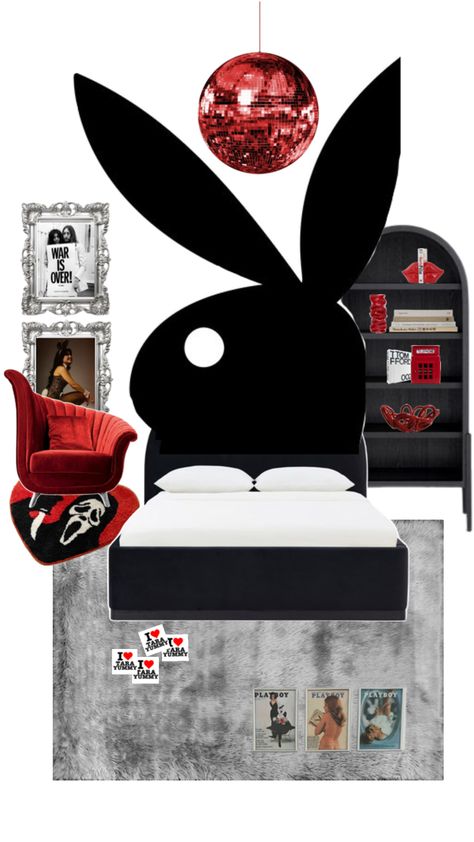 Red Room y2k grunge playboy tara yummy interior design room decor room ideas tara yummy aesthetic black and red Y2k Room Aesthetic, Room Y2k, Dark Room Decor, Yummy Aesthetic, Decor Room Ideas, Y2k Room, Tara Yummy, Pink Room Decor, Red Room