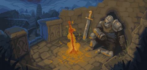 Dark Souls Bonfire GIF - DarkSouls Bonfire Rest - Discover & Share GIFs Yuumei Art, Medieval Memes, Dark Souls Wallpaper, Dark Souls Artwork, Berserk Anime, Pixel Art Background, Pixel Animation, Arte 8 Bits, Dark Souls 3