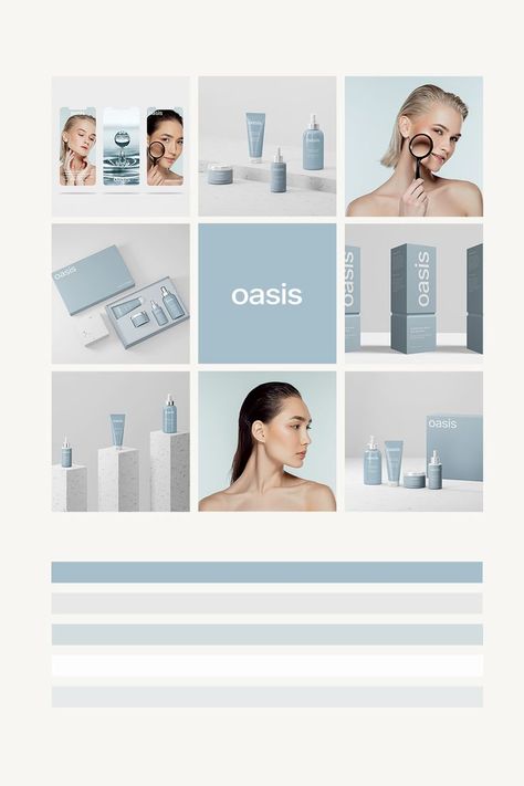 Skin Care Branding Design, Makeup Marketing, Media Branding Design, Beverage Branding, Store Social Media, Blue Website, Green Branding, Skincare Store, Skincare Branding