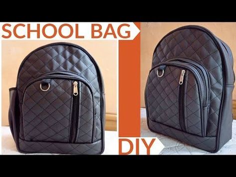 School Bag Sewing Pattern, Diy School Bag, School Bag Pattern, Fancy School, Diy Backpack Pattern, Diy College, Handbag Sewing, Leather School Bag, How To Make Leather