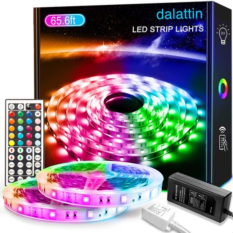 Amazon.com: 65.6ft Led Lights for Bedroom dalattin Led Strip Lights Color Changing Lights with 44 Keys Remote,2 Rolls of 32.8ft : Tools & Home Improvement Led Lights For Bedroom, Porch Bar, Led Lighting Bedroom, Net Lights, Lights For Bedroom, Led Color Changing Lights, Led Strip Lights, Color Changing Lights, Strip Lights