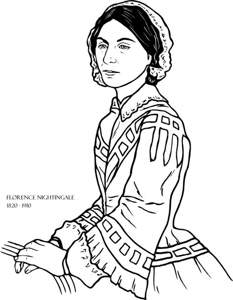 Florence Nightingale coloring page for Women's History Month Florence Nightingale Facts, Nursing Art, Beautiful Word Bible, Nurse Drawing, Modern World History, Nurse Inspiration, Nurse Art, Florence Nightingale, History People