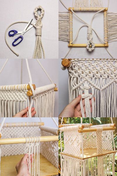 Macrame Baby Swing, Macrame Furniture, Macrame Hanging Chair, Macrame Chairs, Macrame Baby, Macrame Swing, Yarn Hanging, Makramee Diy, Baby Shower Deco