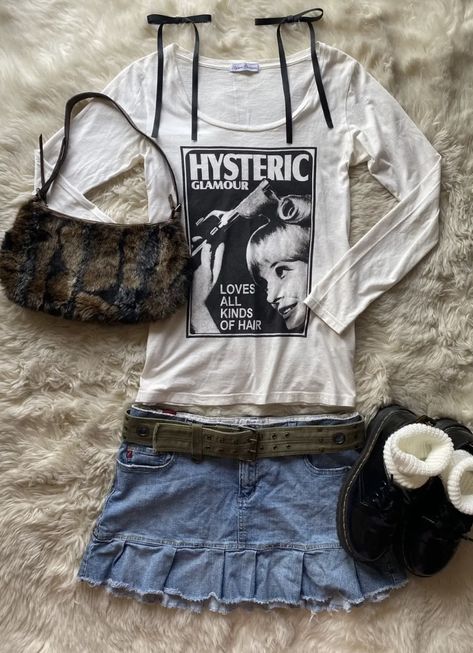 Hysteric Glamour Outfit, Glamour Outfit, 2000s Outfits, Future Outfit, Hysteric Glamour, Workout Accessories, Baddie Outfits, Fashion Killa, Dream Wardrobe