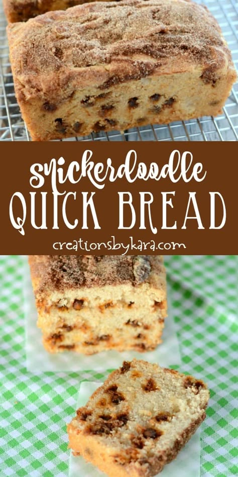 Snickerdoodle Bread Recipe With Cinnamon Chips, Recipes Using Cinnamon Baking Chips, Snickerdoodle Quick Bread, Snickerdoodle Bread With Cinnamon Chips, Recipes Using Cinnamon Chips, Recipes With Cinnamon Chips, Christmas Quick Breads, Snickerdoodle Bread Recipe, Cinnamon Chip Bread