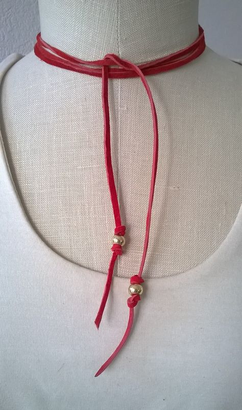 red choker, suede choker, real suede choker, choker with brass beads Southwestern Clothing, Southwestern Fashion, Red Choker, Bridal Choker, Wrap Necklace, Brass Beads, Wrap Necklaces, Southwestern Style, Choker Necklaces