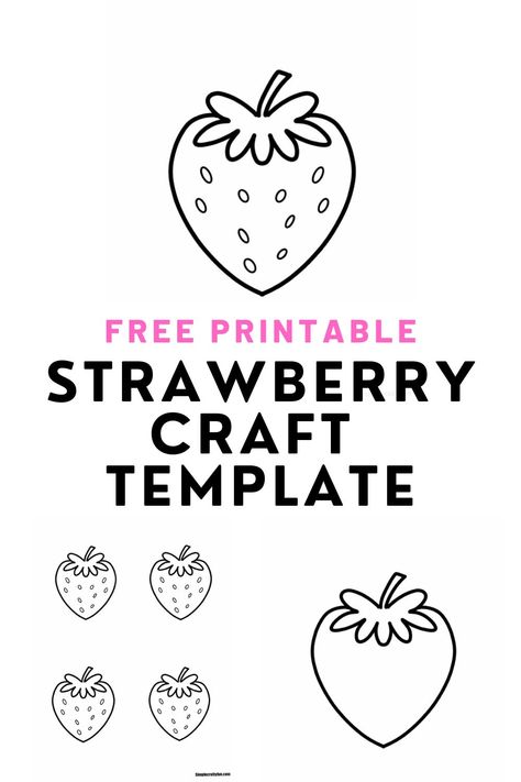 Cute Strawberry printables for crafts Strawberry Template Free Printable, Strawberry Paper Craft, Strawberry Stencil, Strawberry Template, Strawberry Craft, Strawberry Crafts, Googley Eyes, Strawberry Color, Summer Craft