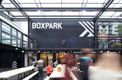 Boxpark Croydon / BDP | ArchDaily Boxpark London, Warehouses Architecture, Scene Green, Container Park, Box Park, Croydon London, Shipping Container Architecture, Welcome To London, Dum Dums