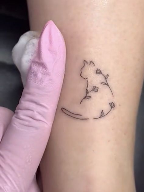 Lost Cat Tattoo Designs, Tattoos To Remember Cats, Tattoo For Passed Cat, Sentimental Cat Tattoos, Cat Passing Tattoo, Tattoo For Lost Cat, Tattoo Ideas For Lost Pets, Cat Tattoo With Name, Lost Pet Tattoo Cats