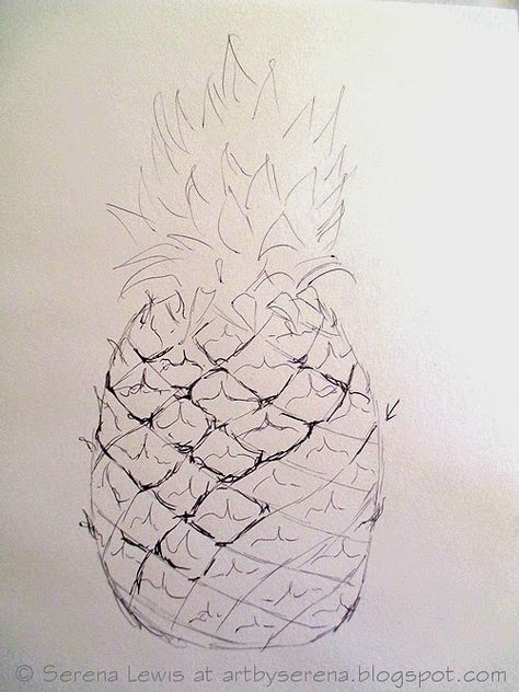 Drawing Of Pineapple, Pineapple Sketch, Pineapple Drawing, How To Sketch, Tree Bark Texture, Moleskine Sketchbook, Sketching Tips, A Level Art Sketchbook, Textiles Projects