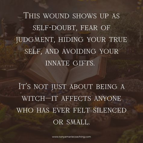 Have you ever felt like you’re holding back, afraid to fully step into your power? That might be the Witch Wound at work. 🌑 The Witch Wound is a deep-rooted fear and trauma passed down through generations. It’s the fear of being seen, the fear of your own power, and the fear of being persecuted for who you truly are. This wound manifests in many ways: self-doubt, fear of judgment, hiding your true self, and avoiding your innate gifts. It’s not just about witchcraft—it affects anyone who has... Witch Wound, Step Into Your Power, True Self, The Fear, The Witch, Alchemy, Have You Ever, Like You, Hold On