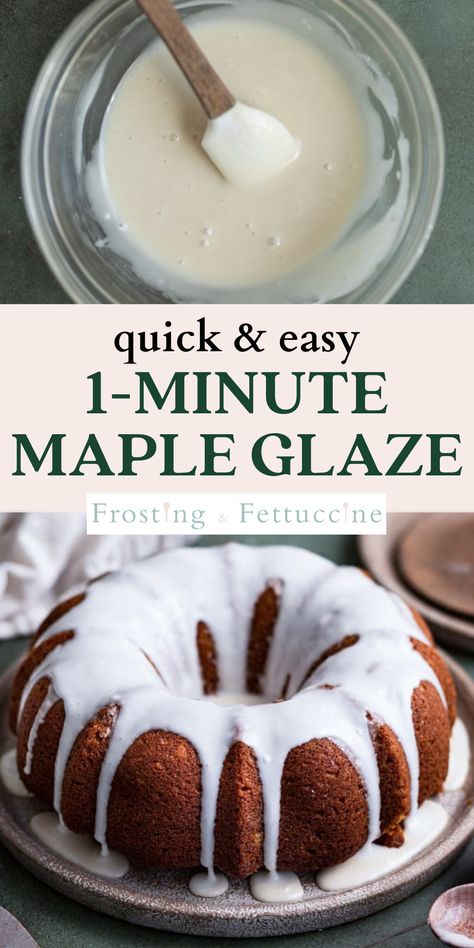 Maple Glaze Icing, Maple Syrup Icing, Maple Glaze Recipe, Glaze Recipe For Cakes, Maple Drizzle Icing, Maple Icing Recipe, Maple Glaze Cake, Glazes For Cakes, Pumpkin Glaze Recipe