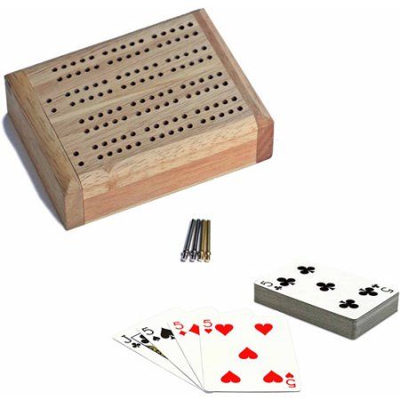 Mini Travel Cribbage Set, Solid Wood 2 Track Board with Swivel Top and Storage for Cards and Metal Pegs Crib Board, Travel Cribbage Board, Cribbage Pegs, Travel Crib, Board Designs, Bicycle Playing Cards, Cribbage Board, Family Board Games, Travel Games