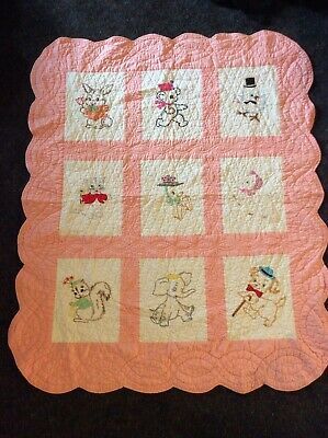 sewing patterns for baby girls Embroidery Quilts Ideas, Vintage Quilt Patterns 1930, Baby Quilts Easy, Crib Quilt Pattern, Vintage Baby Quilt, Animal Baby Quilt, Crib Quilts, Vintage Crib, Boys Quilt Patterns