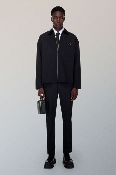 Prada MytheresMen Prada Outfit Men, Prada Mens, Prada Jacket, Build Your Wardrobe, Luxury Menswear, Mens Luxury Fashion, Prada Men, Men Looks, Looking For Something