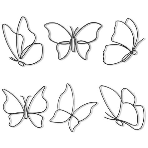 PRICES MAY VARY. Package includes: you will receive 6 pieces of metal butterfly wall decors, they are in different styles, vivid and beautiful; You can use them to decorate your home and the abundant quantity can meet your daily use, you can also share them with your family and friends Reliable material: the butterfly metal wall art is made of metal, the material is firm and strong, so the decor will not easily be broken or deformed, you can use them for a long period of time; And the smooth sur Butterfly Made Out Of Wire Art, Cricut Butterfly Wall Art, Butterfly Made Of Wire, Butterfly Hanging Decorations, Wall Decor Butterfly, Metal Bird Wall Art, Indoor Outdoor Wedding, Metal Butterfly Wall Art, Butterfly Wall Decals