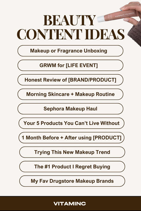 Here are 10 content ideas for skincare & beauty content creators!  beauty microinfluencer, content ideas, social media tips, fashion content creation, style inspiration, Instagram strategy, brand collaboration, trendsetting outfits, audience engagement, behind-the-scenes, beauty influencer journey, social media presence, beauty landscape, content creation tips, microinfluencer success, unique style showcase, build a following, brand partnerships, beauty trends Content Ideas For Instagram Influencers, Social Media Influencer Tips, Content Ideas For Makeup, Makeup Content Ideas For Instagram, Beauty Content Ideas For Instagram, Makeup Content Ideas, Fashion Content Ideas For Instagram, Beauty Content Ideas, Lifestyle Content Ideas