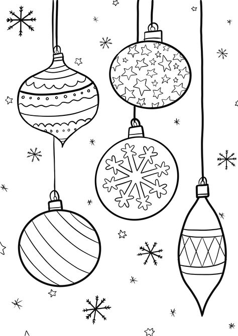 Christmas Baubles Drawing, Christmas Bauble Drawing, Christmas Tree Bulbs, Christmas Ornament Template, Christmas Sketch, Painted Christmas Cards, Easy Ornaments, Christmas Chalkboard, Crochet Xmas