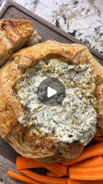 Acts of Sourdough | Courtney Moody on Instagram: "STUFFED SOURDOUGH ep. 3 
Spinach dip sourdough bread bowl ✨

The perfect weekend appetizer! Easy to bring to gatherings or enjoy with your family on a lazy Sunday. 😊

This is my beginner sourdough loaf recipe, and when it has 10 minutes left to bake I cut the top of the bread off, remove the middle and stuff it with some simple store bought spinach dip. 
BUT, because we’re taking simple things and making them better, I season the spinach dip with @danosseasoning cheesoning. Sprinkled both inside the spinach dip + on top before popping it back in the oven for another 10-15 minutes. 

You have to give this a try!
If you want my beginner sourdough loaf recipe comment “RECIPE” and I’ll DM you the link for both the bread recipe and where you ca Beginner Sourdough, Bread Bowl Dip, Appetizer Easy, Sourdough Loaf, Bread Bowl, Loaf Recipes, Spinach Dip, Bread Bowls, Lazy Sunday