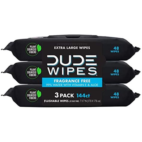 ;) EXTRA LARGE FLUSHABLE WIPES: When it comes to flushable wipes, size matters. And we're big. Up to 35% larger than the other guys.
;) FLUSHABLE & 100% PLANT SOURCED FIBERS: Our flushable wipes are made with plastic free and plant sourced fibers. Unlike baby wipes, DUDE Wipes are sewer and septic-safe and begin to break down when flushed. 
;) FRAGRANCE FREE & CLEAN FORMULA: Made with 99% water and plant-based ingredients, DUDE wipes are unscented, hypoallergenic, alcohol-free, and paraben-free. Big Burrito, Household Paper Products, Dude Wipes, Flushable Wipes, Wipes Dispenser, 1 Billion, Aloe Plant, Cleansing Wipes, Size Matters