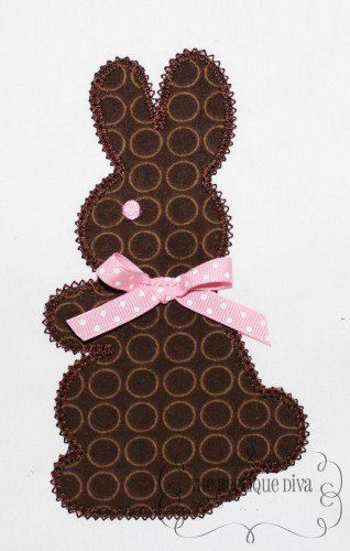 Easter Chocolate Bunny Embroidery Design Machine Applique Easter Applique, Bunny Embroidery, Chocolate Easter Bunny, Applique Monogram, Applique Ideas, Chocolate Bunny, Machine Embroidery Projects, Easter Chocolate, Machine Applique