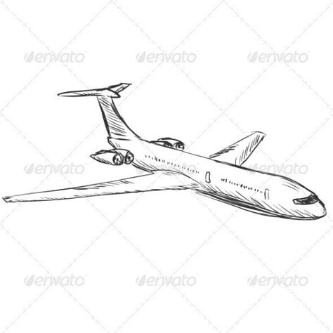 Airplane Sketches, Planes Drawing, Plane Sketch, Airplane Sketch, Plane Drawing, Airplane Tattoos, Airplane Drawing, Perspective Drawing Architecture, Travel Art Journal