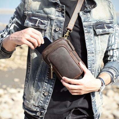 Vintage Cowhide Men's One-shoulder Messenger Bag Retro Texture, Concert Fashion, Edgy Chic, Dark Coffee, European Women, Shoulder Messenger Bag, Bag Dress, Fashion Essentials, Style Retro