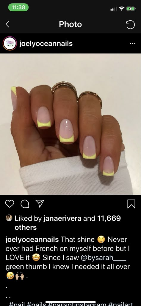 neon french tip manicure Neon French Manicure Short Nails, Lime French Tip Nails, Pedicure Ideas Summer Classy, Neon French Tip Nails Short, Yellow French Tip Toes, Neon Yellow French Tip Nails, Neon French Tip Nails, Bahamas Nails, Rainbow Toe Nails