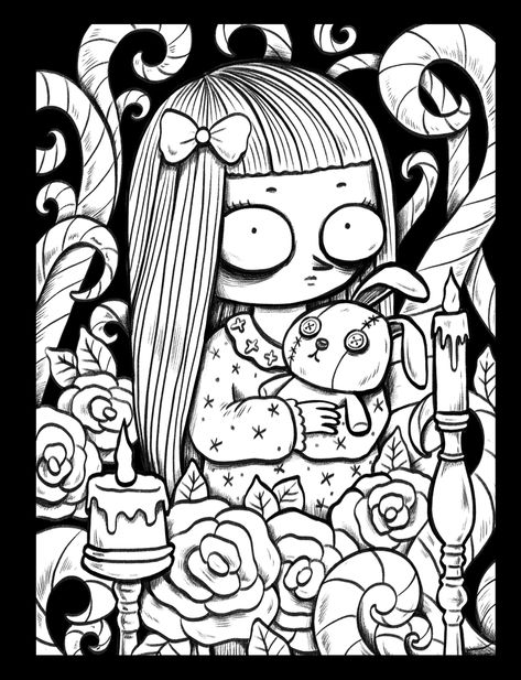 Halloween Desenhos, Coco Wyo Coloring, Scary Coloring Pages, Girl Coloring Pages, Coloring Anime, Coco Wyo, Old Cartoon Shows, Coloring Book Download, Adult Coloring Books Printables