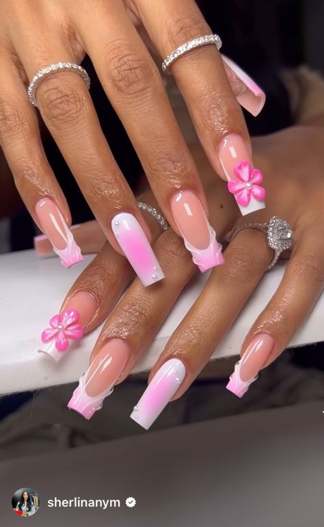 Nail Art Designs With Charms, Birthday Nails 22, Pink Birthday Nail Designs, Birthday Nail Designs, Birthday Nail, Purple Acrylic Nails, Acrylic Toe Nails, Hard Nails, Nails Now