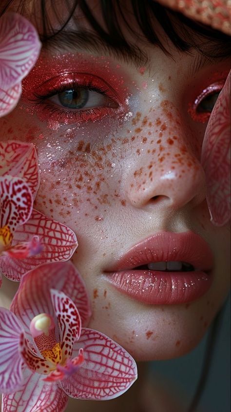 Petal Makeup, Zero Makeup, Taking Out The Trash, Romantic Makeup, Close Up Faces, Flower Makeup, Ethereal Makeup, Fairy Makeup, Stunning Makeup