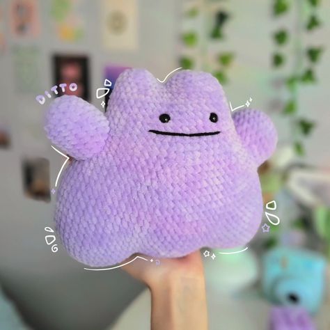 ditto ੈ✩‧₊💜˚ ☆ this silly cutie took me so long but it was worth it hehe :)) so chonky n cute! ☆ pattern: @catknit_ ☆ I have lots of new posts coming, but I've been behind because I've been prepping like crazyyy for QCAC ! I'm hoping I'll have enough plushies haha,😭 I'm so so excited though!💖 ☆ ☆ ☆ 💌 #pokemon #ditto #crochet #crochetpokemon #crochetditto #amigurumi #dittoplush #crochetersofig #cuteditto Crochet Ditto, Pokemon Ditto, Crochet Pokemon, Crochet Stuff, Crochet Designs, Worth It, So Excited, Amigurumi, Pokemon