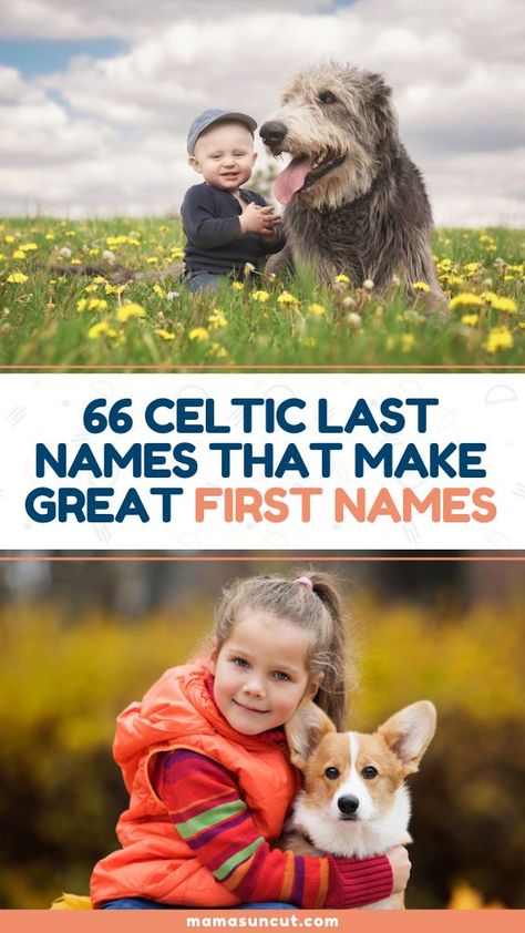 Last Names As First Names, Surnames As First Names, Celtic Baby Names, Irish Last Names, Celtic Names, Irish Baby Girl Names, Rustic Boy Names, Gaelic Names, Vintage Boy Names