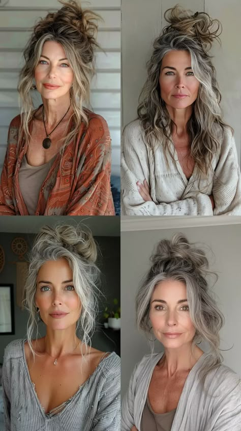 Long Hairstyles For Women, Grey Hair Transformation, Grey Hair Inspiration, Hair Mistakes, Hippie Hair, Silver Hair Color, Long Gray Hair, Hair Advice, Grey Hair Color