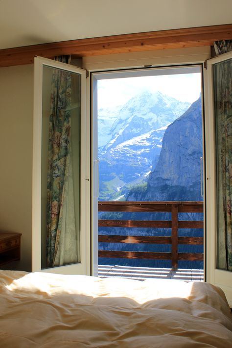 Room with a VIEW! Switzerland Hotel Eiger Grindelwald 2012 Austria Honeymoon, Switzerland House, Grindelwald Switzerland, Travel Switzerland, Switzerland Hotels, Places In Switzerland, Room With A View, Couples Vacation, Switzerland Travel