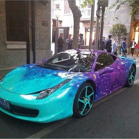 cool paint job... Prom Car, Galaxy Car, Car Paint Jobs, Custom Cars Paint, Auto Retro, Girly Car, Lux Cars, Vehicle Paint, Fancy Cars