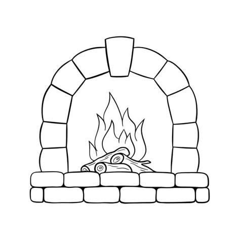 5 Drawing Of Stone Fireplace Illustrations & Clip Art - iStock How To Draw Fireplace, Winter Drawing Ideas Easy, Fireplace Doodle, Easy Fireplace Drawing, Draw A Fireplace, How To Draw A Fireplace Step By Step, Cartoon Fireplace, Fire Drawing Easy, Christmas Fireplace Drawing