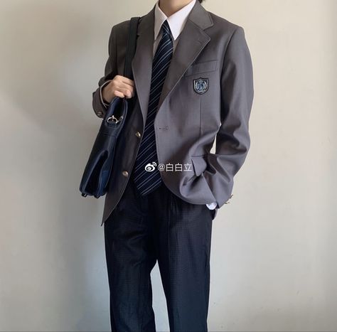 Private School Uniforms Male, Boys School Uniform Outfits, Korean Uniform Male, Anime School Uniform Boys, Private School Uniforms Boys, School Uniform Aesthetic Boy, School Uniform Fashion Men, Japanese School Outfits Male, Boys Uniform School Outfits