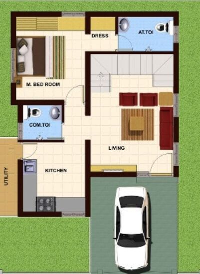 Small 1 Bhk House Plan, 1bhk House Plan, Small House Design Floor Plan, 30x50 House Plans, 20x30 House Plans, Small Modern House Plans, Vastu House, 2bhk House Plan, Bungalow Floor Plans