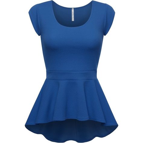 Blusas Peplum, Red Peplum Tops, Short Sleeve Peplum Top, Blue Peplum Top, Peplum Tops, T Shirt Crop Top, Tops Short Sleeve, Fashion Tops Blouse, Peplum Styling