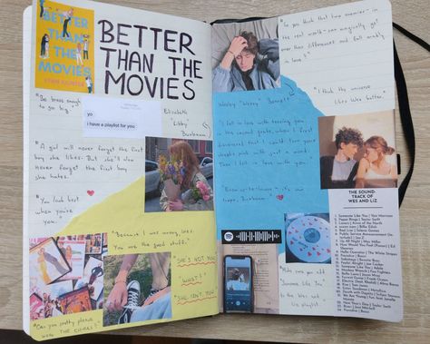 better than the movies, journal, journaling, journal page, book journal, book, wes bennett, liz buxbaum, lizwes, wes and liz, lynn painter Movies Journal Page, Movies Journal, Wes Bennett, Lynn Painter, Better Than The Movies, Book Review Journal, Book Reading Journal, Bullet Journal Ideas Templates, Contemporary Books