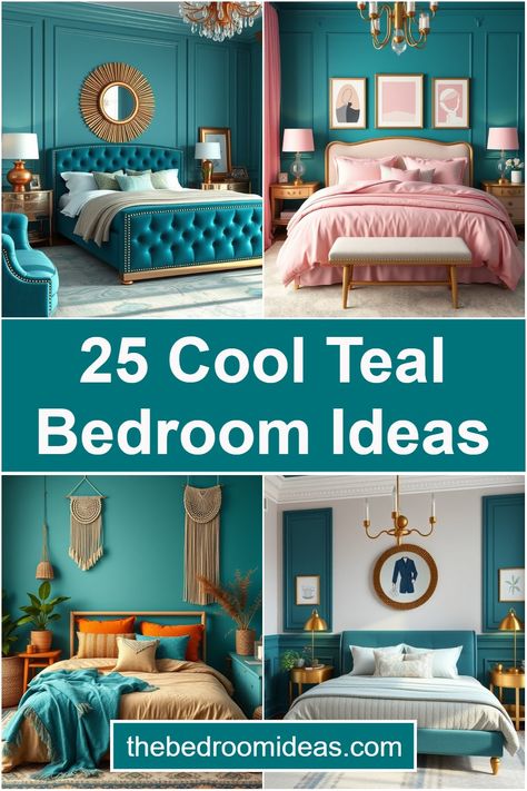 Explore 25 stunning teal bedroom ideas blending elegance and tranquility with bold accents and calming vibes for the ultimate stylish sanctuary! Teal Furniture, Teal Artwork, Teal Bedroom Ideas, Teal Curtains, Teal Bedding, Teal Bedroom, Neutral Furniture, Teal Rug, Teal Accents