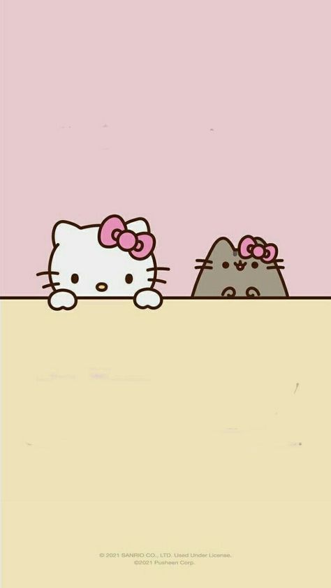 Hello Kitty Pusheen, Hello Kitty Wallpaper Hd, Hello Sanrio, Pusheen Cute, Pusheen The Cat, Hello Kitty Wallpapers, Kitty Pictures, Pusheen Cat, Kitty Images