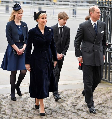 The Wessex family, who live at Bagshot Park, just a few miles from Windsor Castle, arrive at Prince Philip's service of thanksgiving at Westminster Abbey Young Queen Elizabeth, Viscount Severn, The Countess, Lady Louise Windsor, British Royal Families, Duchess Of Cornwall, Princess Anne, The Royal Family, Westminster Abbey