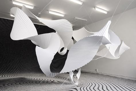 Richard Sweeney / Beta II installation / pleated paper / via jen Richard Sweeney, Paper Art Installation, Art Spaces, Paper Installation, Paper Art Sculpture, Paper Engineering, Design Textile, Art Installation, Paper Folding