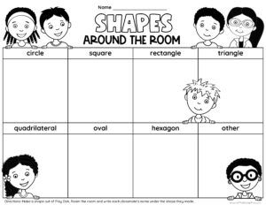 First Grade Shapes Activities, First Grade Shapes, Shapes Anchor Chart, Shape Anchor Chart, 1st Grade Math Activities, 1st Grade Reading Worksheets, Shapes Activity, Shape Songs, Shape Matching Game