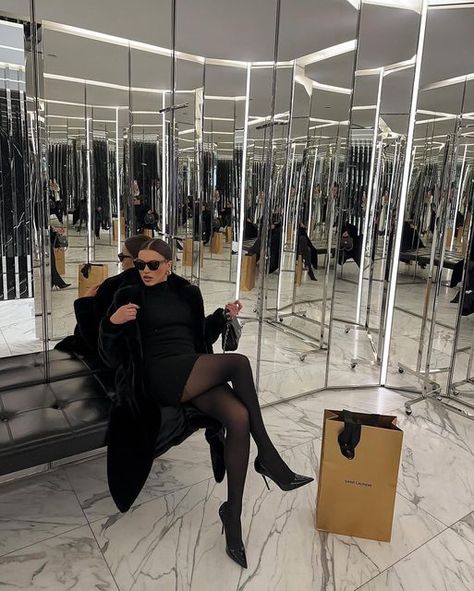 Vitaliia on Instagram: "Fitting room diaries 👠👛🕶️" Fitting Room Mirror Selfie, Winter Season, Fall Winter, Lifestyle, Fashion Inspo, Black And White, Black, Instagram