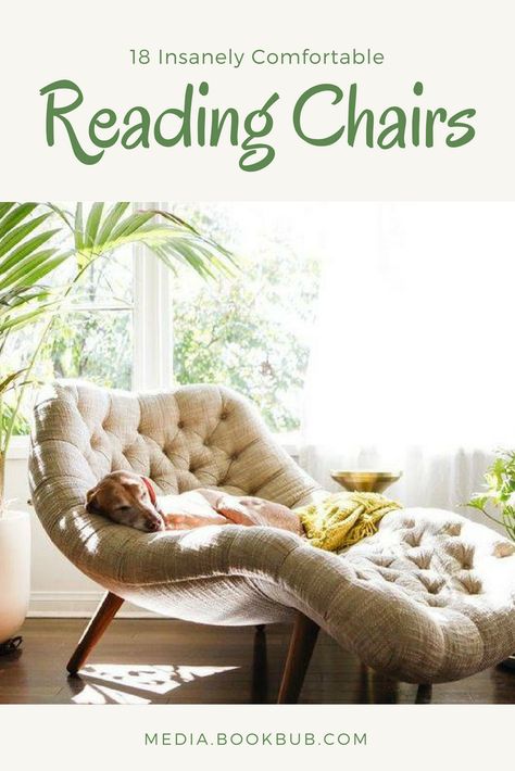 18 comfy reading chairs perfect for a corner in your bedroom or an office. These cozy reading chairs are guaranteed to create a perfect reading nook. #readingchair #booknook #readingnook #comfychair #libraryenvy Strandmon Ikea, Bedroom Reading Corner, Cozy Reading Chair, Reading Chairs, Comfy Reading Chair, Lounge Chair Bedroom, Trendy Sofas, Home Library Rooms, Comfy Reading