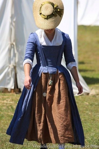 Wonderful Life Farm: Of Revolutionary Fashion and Food 18th Century Dresses, Linen Gown, 18th Century Women, Colonial Dress, 18th Century Dress, 18th Century Costume, 18th Century Clothing, Century Dress, 18th Century Fashion