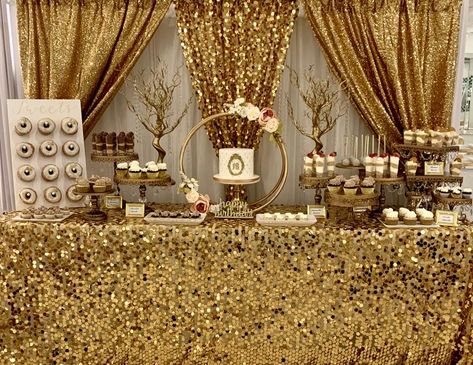 Golden Tea Party Birthday, Golden Hour Birthday Theme, Golden Birthday Party Ideas, Gold Theme Party Decorations, Golden Birthday Ideas, Gold Themed Birthday Party, Gold Birthday Decor, Golden Birthday Themes, Golden Birthday Party